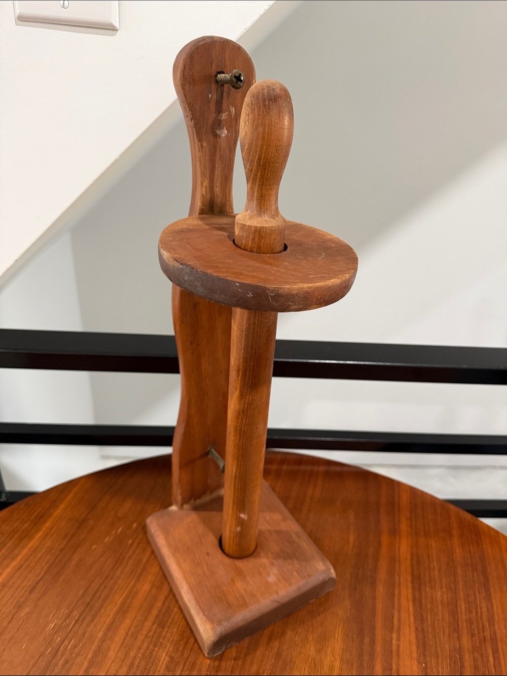 Vintage Mid Century Wooden Wall Mounted Paper Towel Holder